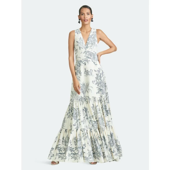 Sachin & Babi Rori Gown Dresses Grey/ivory Toile Print 1 Sachin & Babi Rori Gown Dresses Grey/ivory Toile Print