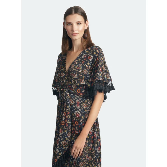 Sachin & Babi Jacynda Dress Dresses Black Swirl Motif Print 2 Sachin & Babi Jacynda Dress Dresses Black Swirl Motif Print - Image 2