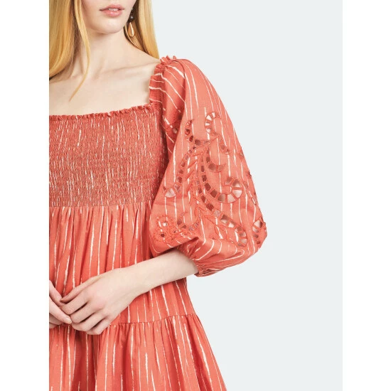 Sachin & Babi Lola Dress Dresses Striped Orange Shibori 2 Sachin & Babi Lola Dress Dresses Striped Orange Shibori - Image 2