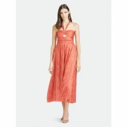 Sachin & Babi Reid Dress - Striped Orange Shibori Dresses