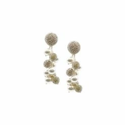 Sachin & Babi Coconut Earrings - Clear Crystal/Pearl