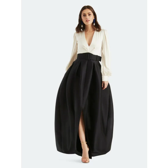 Sachin & Babi Zoe Gown - Ivory And Black Dresses 1 Sachin & Babi Zoe Gown - Ivory And Black Dresses