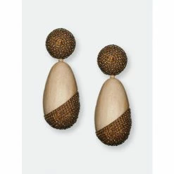 Sachin & Babi Christina Earrings Panto Wood & Rose Gold
