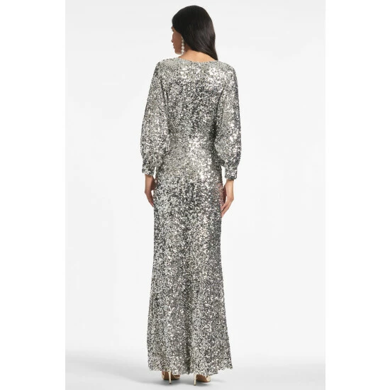 Sachin & Babi Gabby Gown - Silver Sequins Dresses 2 Sachin & Babi Gabby Gown - Silver Sequins Dresses - Image 2