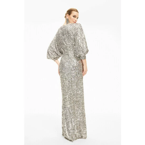 Sachin & Babi Gabby Gown - Silver Sequins Dresses 5 Sachin & Babi Gabby Gown - Silver Sequins Dresses - Image 5