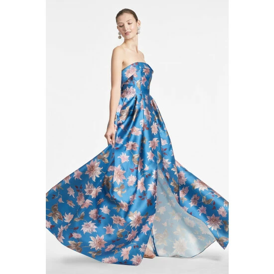 Sachin & Babi Brielle Gown - Slate Dalia Multi Dresses 2 Sachin & Babi Brielle Gown - Slate Dalia Multi Dresses - Image 2