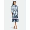 Sachin & Babi Mari Dress Dresses Indigo Check With Shibori