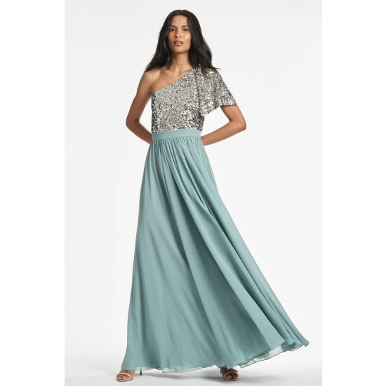 Sachin & Babi Jolie Gown - Silver Steel Blue Dresses 1 Sachin & Babi Jolie Gown - Silver Steel Blue Dresses