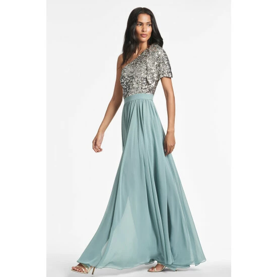 Sachin & Babi Jolie Gown - Silver Steel Blue Dresses 2 Sachin & Babi Jolie Gown - Silver Steel Blue Dresses - Image 2