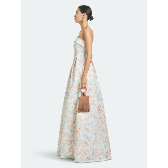 Sachin & Babi Brielle Gown Dresses Topaz Ikat Floral 2 Sachin & Babi Brielle Gown Dresses Topaz Ikat Floral - Image 2