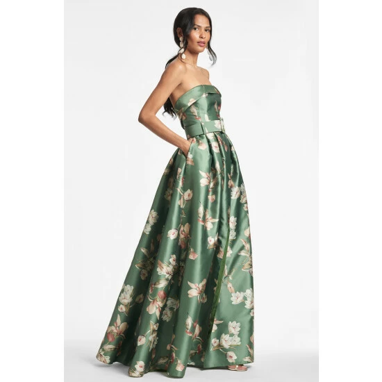 Sachin & Babi Brielle Gown - Olive Venetia Petals Dresses 2 Sachin & Babi Brielle Gown - Olive Venetia Petals Dresses - Image 2