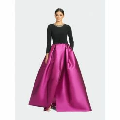 Sachin & Babi Desdemona Gown - Black/Magenta Dresses